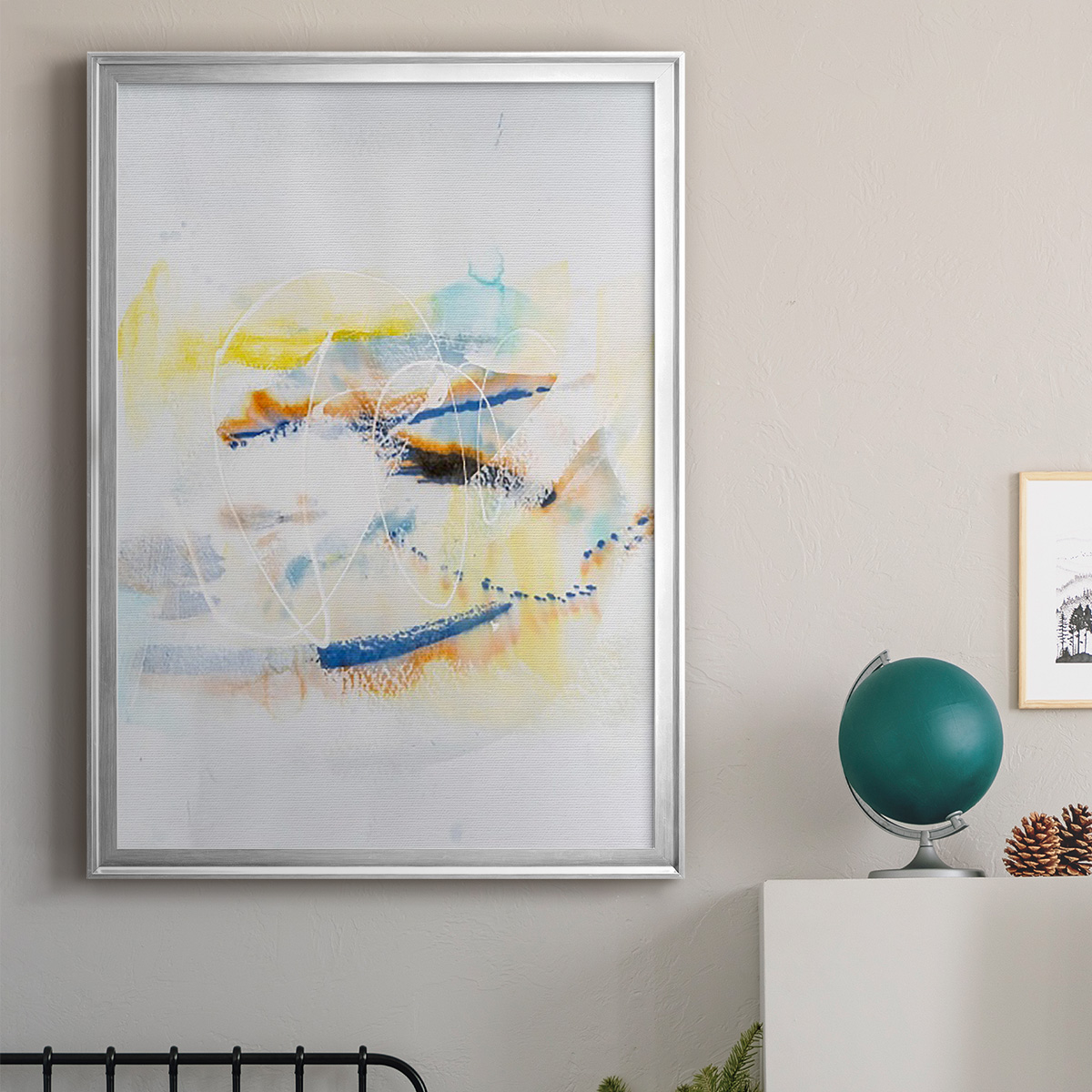 Spacial I Premium Framed Print, in Gold, Black, or Silver - Ready to Hang