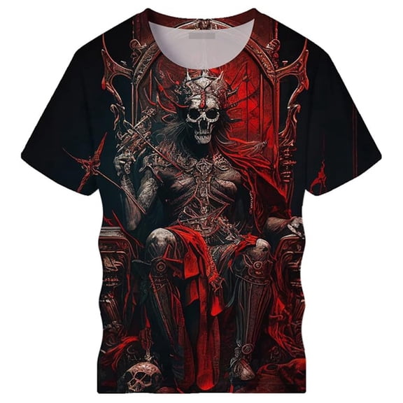 BUWTTER Mens Tshirts Graphic Print Short Sleeve Casual Crew Neck Tee Outdoor Activities Men's Shirts Red L
