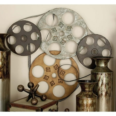 Studio 350 Industrial 22 X 25 Inch Movie Reel Iron Wall Decor By