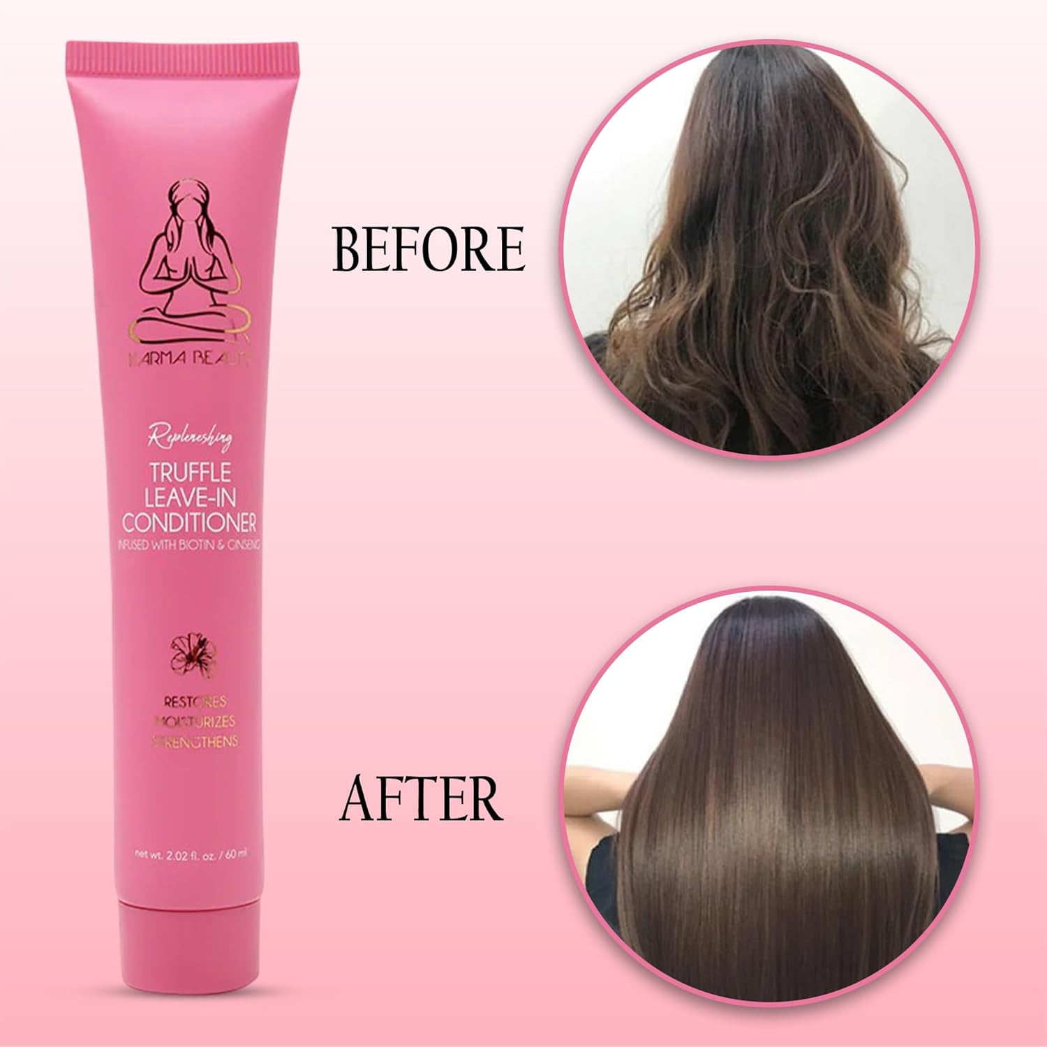 Karma Beauty Replenishing Truffle Leave In Conditioner with Biotin & Keratin | Deep Hydrating Hair Conditioner for Women | Moisturizing Leave In Conditioner for Curly, Wavy, Fine and Frizzy Hair