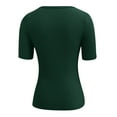 thumbnail image 6 of Women's Summer Short Sleeve Ribbed Knit Top Slim Fit Button Down Casual Tee Comfortable Stylish Blouse for Daily Wear, 6 of 6