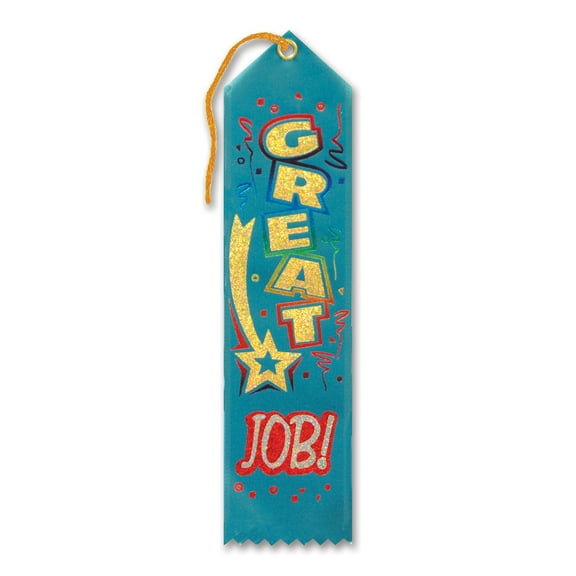 Beistle 2" x 8" Great Job Award Ribbon 9/Pack (AR185)