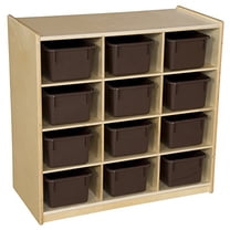 Wood Designs 16122 Cubby Storage with Brown Trays