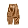 thumbnail image 5 of LMOIPLI Mens Ultra Loose Hip Hop Street Fashion Pants Elastic Waistband Drawstring Wide Leg Cargo Pant Baggy Harem Pant Khaki XL, 5 of 7