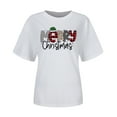 thumbnail image 4 of Jsaierl Merry Christmas T Shirts for Women Funny Graphic Tees Short Sleeve Crew Neck Tops Holiday Gifts, 4 of 4