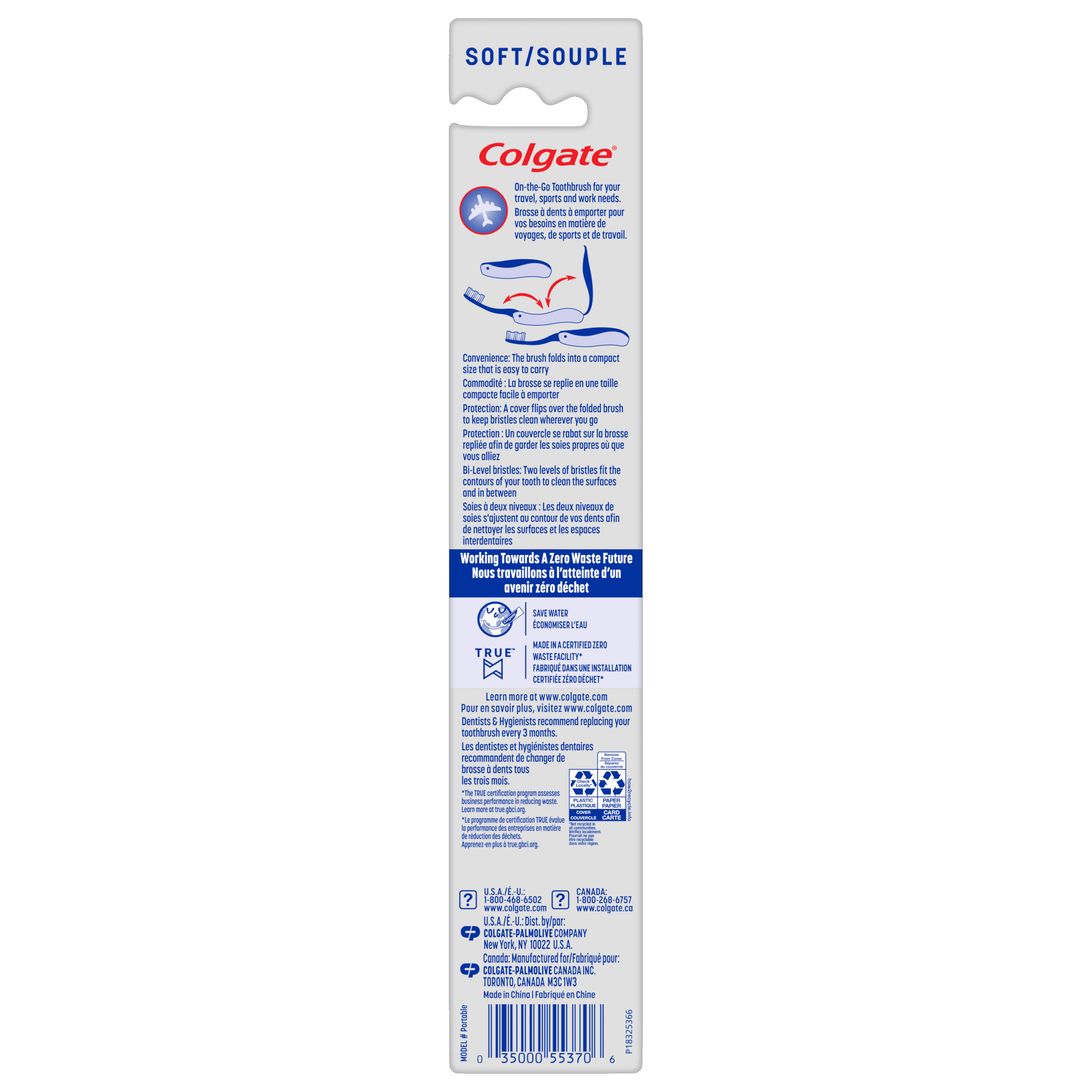 Colgate Adult Manual Travel Toothbrush, Soft