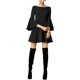 thumbnail image 1 of bar III Vestido ajustado y acampanado con mangas acampanadas para mujer negro mediano bar III, 1 of 2
