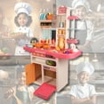 thumbnail image 6 of 36 inch Kids Play Kitchen Set – Large Pretend Kitchen Toy with Working Sink, Cooking Sounds, Menu Board & Accessory Set – Imaginative Play Cooking Set for Boys & Girls, 6 of 10