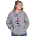 thumbnail image 5 of BCA Pink Ribbon Hope is An Anchor Zip Hoodie Sweatshirt Women Brisco Brands L, 5 of 6