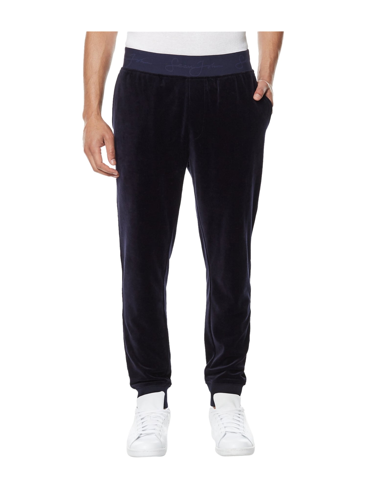 Sean John Mens Velour Travel Casual Jogger Pants navy 4XL/29 Walmart