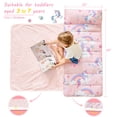 thumbnail image 4 of Alfombrilla de siesta para niños pequeños Lasoftan con almohada y manta con forma de unicornio, 4 of 7