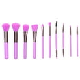 thumbnail image 2 of Juego de brochas de maquillaje para principiantes Nikou color morado, 2 of 15