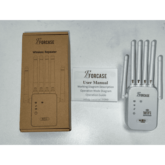 Zcargel 1200Mbps Dual Band 5G WiFi Extender 6 External Antennas US Plug White Indoor Signal Booster