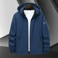 thumbnail image 4 of LEEy-world Puffer Jacket Men Men's Vegan Jacket Parka Insulated Thicken Hooded Heavy Duty Overcoat Blue,XL, 4 of 5