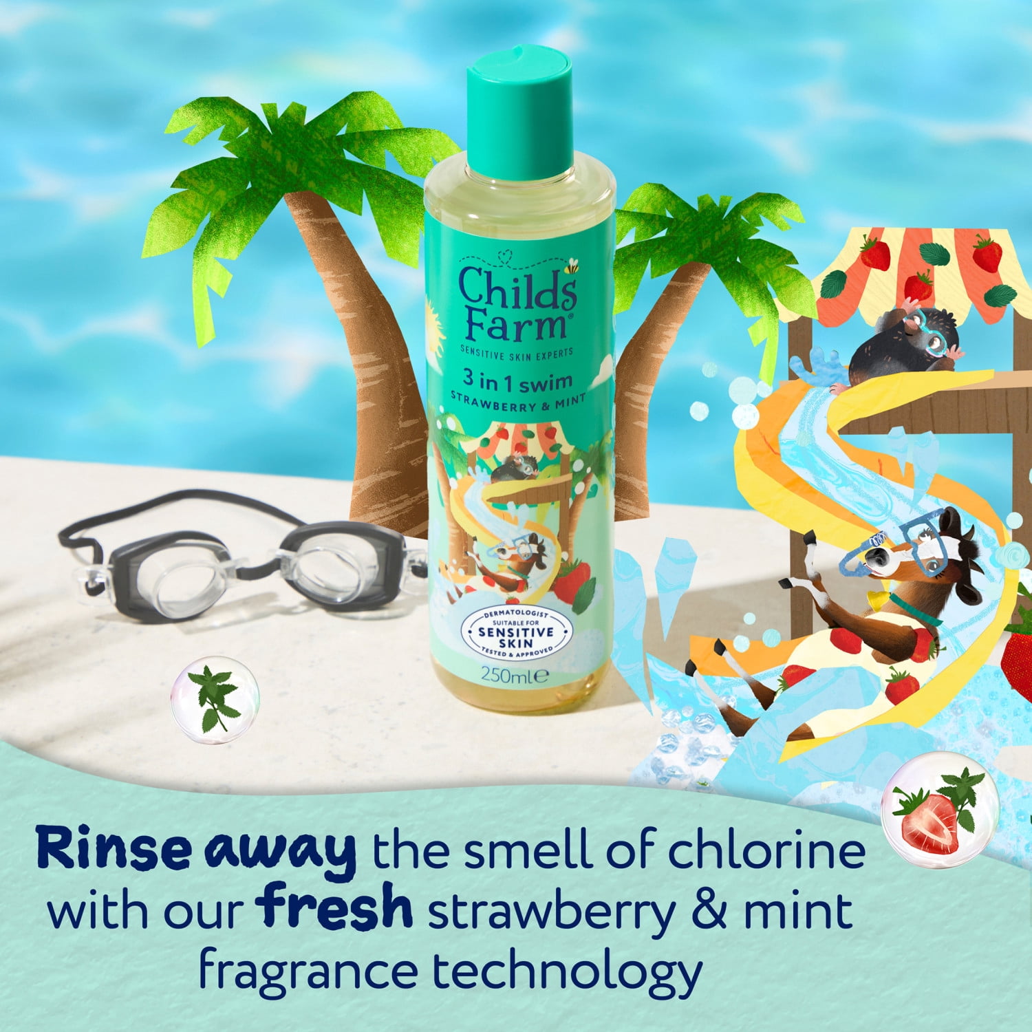 Childs Farm 3 in 1 Swim, Strawberry & Mint 8.4 fl oz
