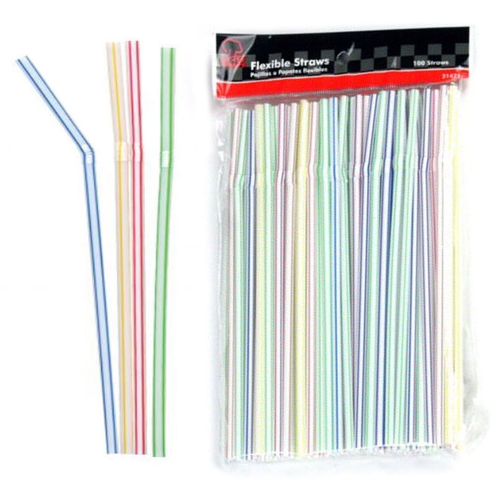 50 75 150x Black & Clear STRAIGHT Plastic Straw *CHEAP* 8”Drinking Party 100 