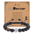 thumbnail image 1 of Basketball Baseball Bracelet Natural Beaded Rugby Bracelet Sports Bracelet With Card, 1 of 6