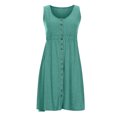 thumbnail image 5 of Elainilye Fashion Women Dress Solid Color Suspender Short Skirt Sexy Off Shoulder Waist Sleeveless Dress,Green, 5 of 6