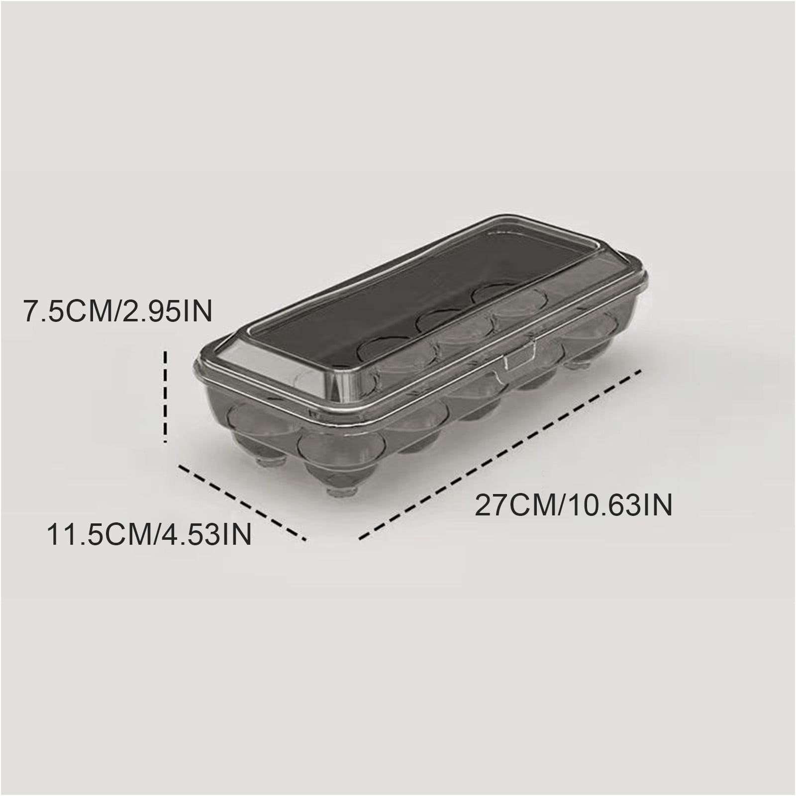 THHEIC 24 Grids Transparent Egg Storage Box, Rolling Plastic Egg Holder Basket Organizer for Kitchen Fridge