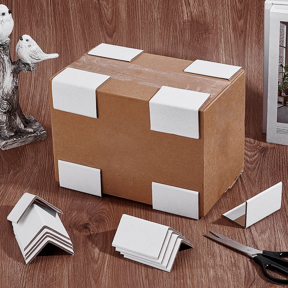 50Pcs Paper Furniture Corner Guards Table Corner Protector Floral White 76x50x50mm