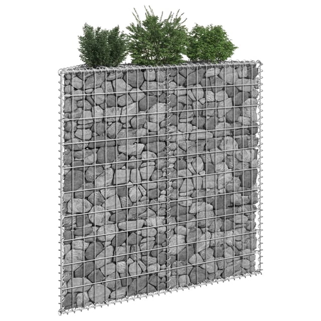 vidaXL Trapèze Gabion Lit Surélevé Acier Galvanisé 100x20x100 cm