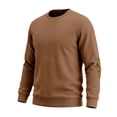 thumbnail image 5 of COMVALUE Men's Fall Crewneck Sweatshirts Patchwork Long Sleeve Corduroy Texture Casual Pullover Shirt (Brown, XXL), 5 of 9