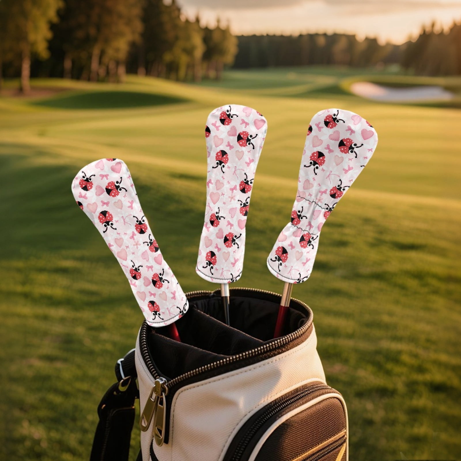 Yuyamidu Ladybug Golf Club Head Covers for Drivers, Fairway Woods