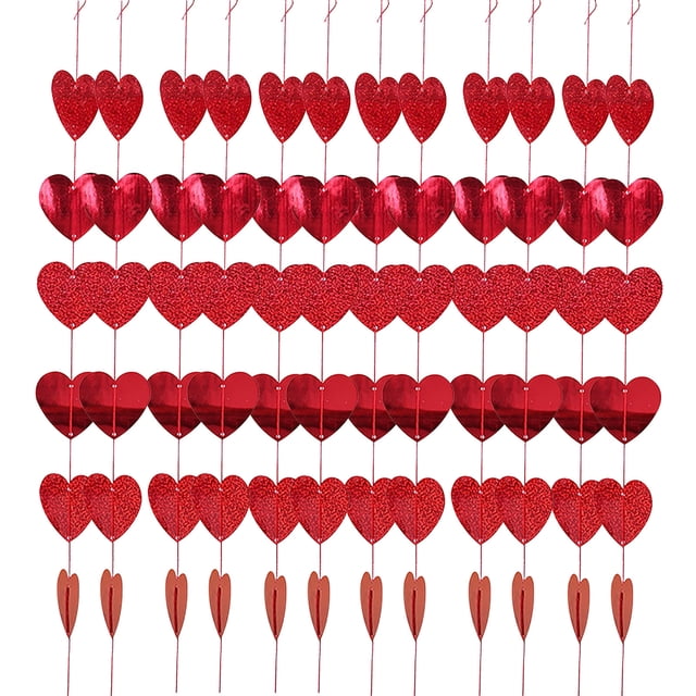 Xihbxyly Guirnalda de Techo para San Valentín, Colgantes de Papel En Forma de Corazón, Elegante Decoración para Despedida de Soltera, Banderines de Techo para Bodas, Decoración Versátil para El Hogar
