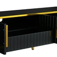 thumbnail image 4 of Modern Tv Stand For 80-89" Tvs, Cabinets, Drawer, Open Shelf, Black And Golden Theme 85" Entertainment Stand, Material, Look, Spacious Storage Options, 4 of 5