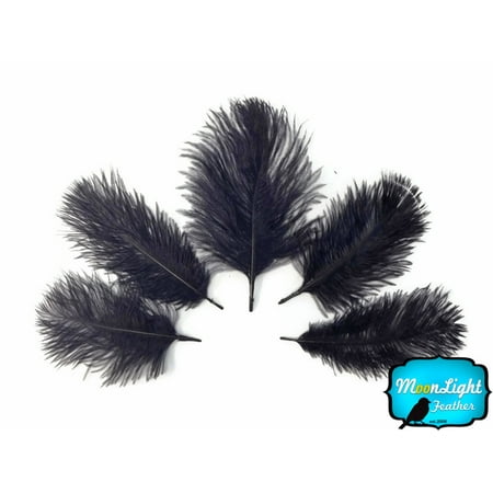 1 Pack - Black Ostrich Small Confetti Feathers 0.3