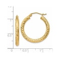 thumbnail image 4 of Primal Gold 14K Yellow Gold Diamond Cut 3mm Round Hoop Earrings, 4 of 4