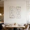 thumbnail image 5 of 2 Set Silver Metal Wall Sculpture Modern Geometric Rhinestone Decor for Living Room Bedroom Office, 5 of 7