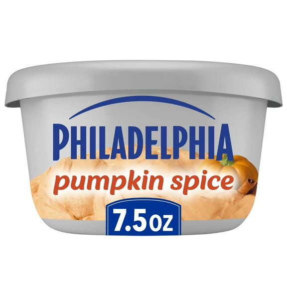 Philadelphia Flavored Cream Cheese Spread, 1 Tub, for Smooth, Spreadable Mornings, Pumpkin Spice, No Artificial Preservatives, Flavors or Dyes, 7.5 oz
