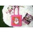 thumbnail image 4 of Canvas Tote Bag, Halloween Tote Bag, Booooks Tote Bag, Ghost Tote Bag, Canvas Shoulder Bag, Shopping Bag, 4 of 5