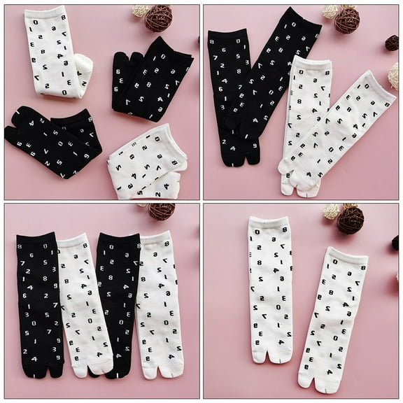 CIMAXIC Toe Socks Cotton White 1 Pair 10.4X3.1in