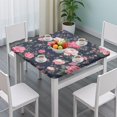 thumbnail image 3 of Pioneer Flower Floral Print Pattern Square Fitted Tablecloth with Elastic Edge,Square Table Cover,Washable Elastic Table Cover for Home Kitchen Party Decor 36"x36", 3 of 6