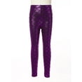 thumbnail image 3 of CHICTRY Girls Metallic Dance Gymnastics Pants Skinny Athletic Leggings Dancewear, 3 of 7