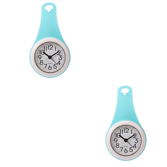 SOPOTUTU Plastic Wall Clock Set of 2 for Kitchen, Quiet Non-Ticking 8.1x4.1in Decorative Timepiece