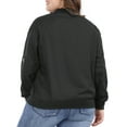 thumbnail image 4 of MODA NOVA Juniors Plus Size Contrast Trim Zipper Hip Length Bomber Jacket, 4 of 7