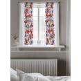 thumbnail image 5 of Blue Red 4th of July Curtains 54 Inch Length,Sheer Curtains for Bedroom Living Room Window Independence Day Flowers Red Blue Rod Pocket Drapes Kitchen Curtains Small Half Window 42"x54" 2 Panels, 5 of 6