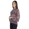 thumbnail image 3 of Moomaya Mock Neck Top For Womens Casual Balloon Sleeves Shirts Printed Designer Tunic, 3 of 7