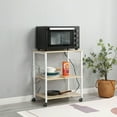 thumbnail image 3 of Somdot Baker's Rack 23.6" Kitchen Utility 3 Tier Microwave Stand, Natural, 3 of 10