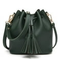 thumbnail image 2 of FZFLZDH Handbags for Women, Shoulder Bags Leather Drawstring Long Strap Shoulder Purses Bags (Green), 2 of 5