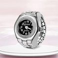 thumbnail image 3 of Ring Watch New Hot Selling Creative Alloy Shell Finger Circular Dial Couple Men And Women white_8, 3 of 6