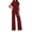Wine Red, variant on PRETTYGARDEN Womens 2 Piece Outfits Casual Cap Sleeve Lounge Set Summer Tracksuits Matching Sets Beach Fashion Travel Clothes