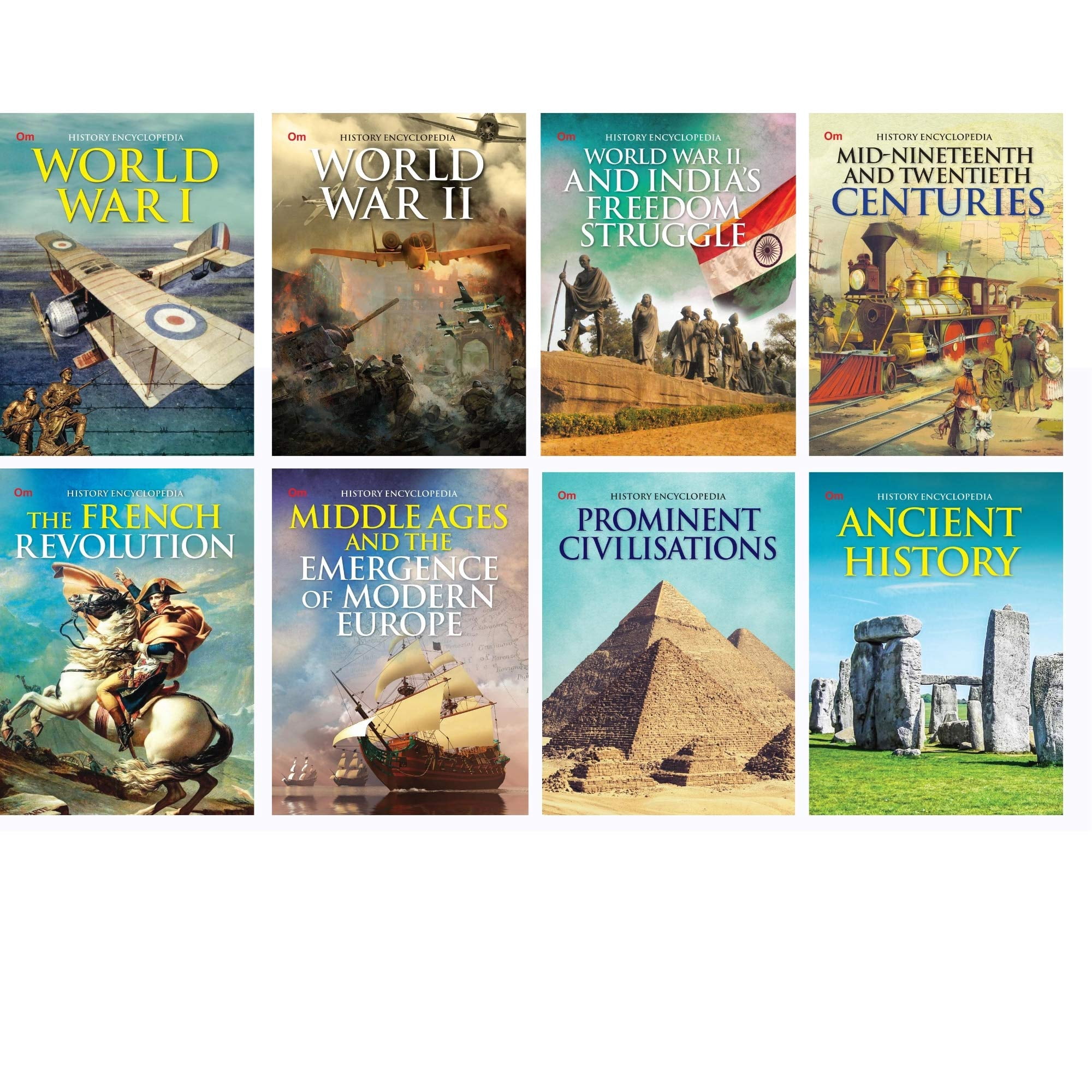 Encyclopedia of History 8 Books Collection Set – World War History & Educational Learning Collection