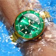 thumbnail image 5 of OLEVS Watches for Men Luxury Classic Dress Analog Quartz Fashion Two Tone Gold Plated Stainless Steel Date Waterproof Luminous Mens Wrist Watches Reloj Para Hombre Green/Black/Blue, 5 of 13