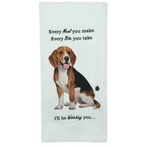 E&S Pets 711-3 Beagle Dog Kitchen Towel, Off-white