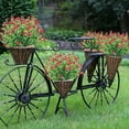 thumbnail image 5 of 24 Bundles Artificial Flowers for Spring Decoration, Outdoor UV Resistant Fake Flowers No Fade Faux Plastic Plants for Indoor Outside Window Box Porch Hanging Basket Decor (Red-eucalyptus), 5 of 7