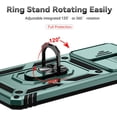 thumbnail image 3 of Samsung Galaxy a53 5G Case Heavy Duty Shockproof Full Body Protective Phone Cover,Built in Finger Ring Stable Holder Kickstand,2022 Dark Green, 3 of 17